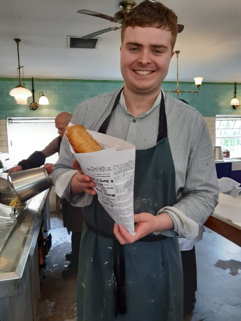 Fish and Chips packed in a newspaper